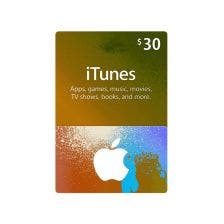 Tarjeta para Itunes & App Store de $30