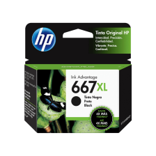 Cartucho de Tinta HP 667BXL Ink XL Negro para Impresoras 2375, 2775,1275