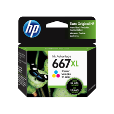 Cartucho de Tinta HP 667CXL Ink XL Tricolor para Impresoras 2375, 2775,1276