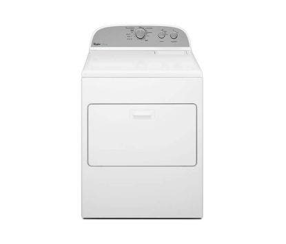 Secadora de ropa a gas, de 40 libras, color blanco.