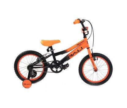 Bicicleta Rali Tierra 16" Negro Naranja Niño